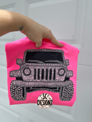 Faux glitter rhinestone offroader