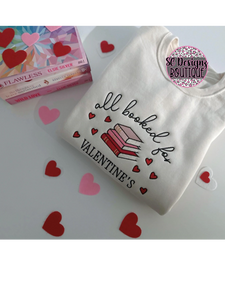 all booked for valentines day embroidered sweatshirt