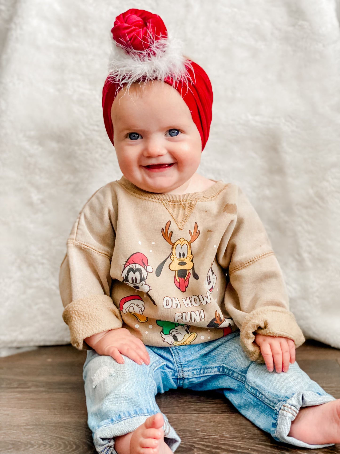 santa baby top knot bow