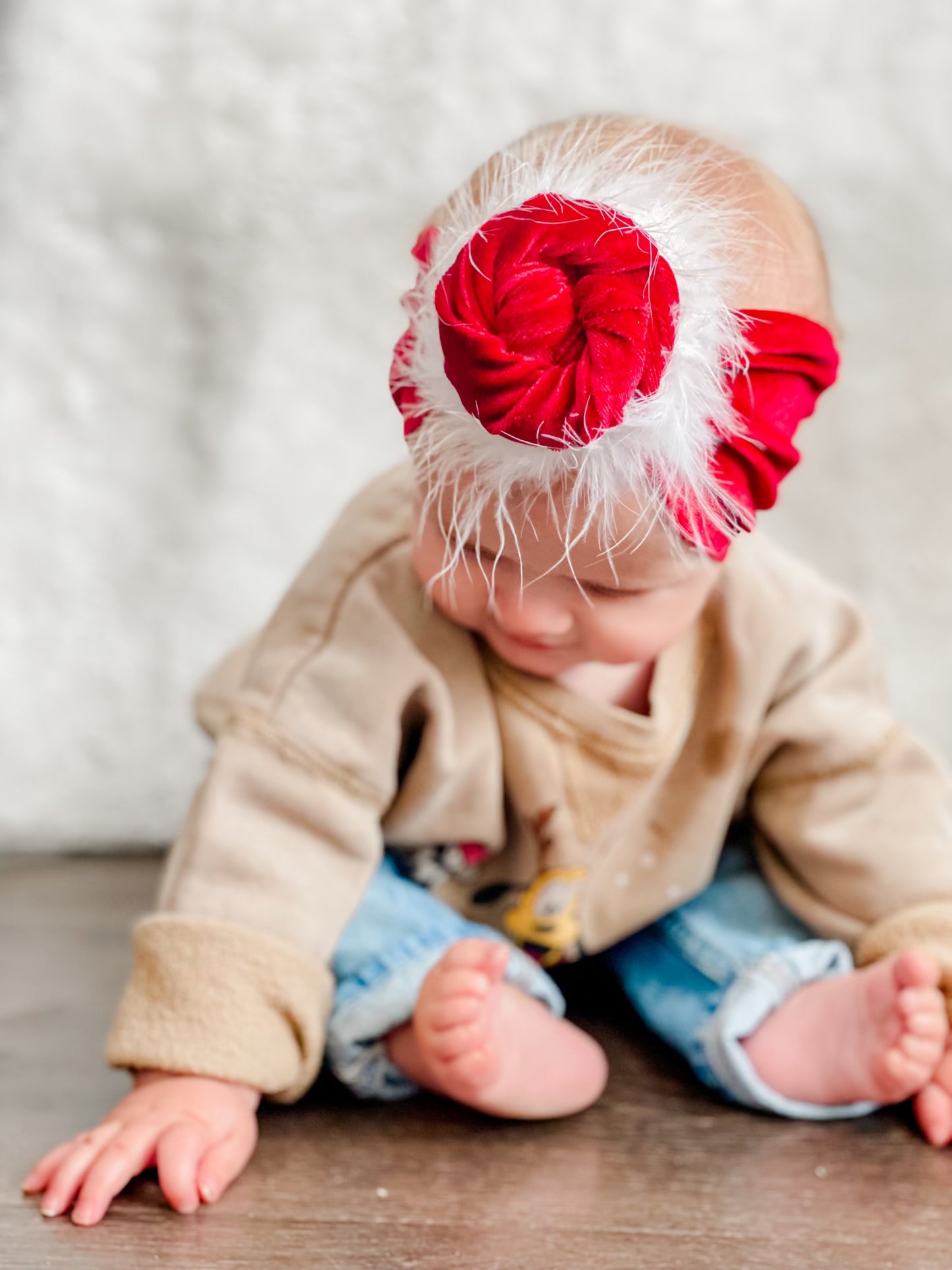 santa baby top knot bow