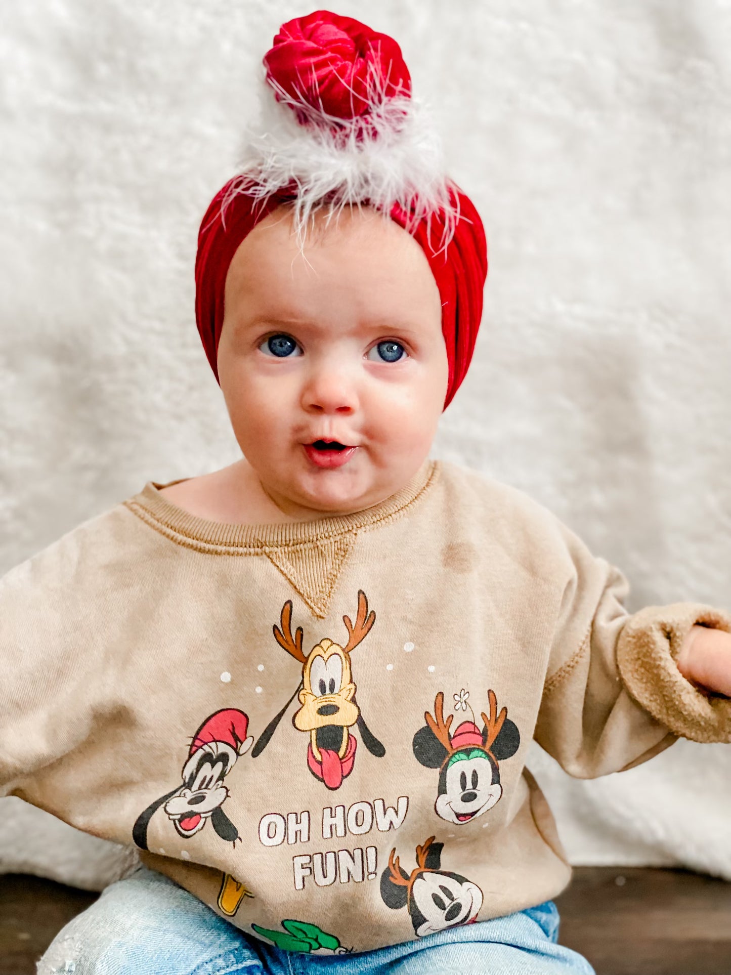 santa baby top knot bow