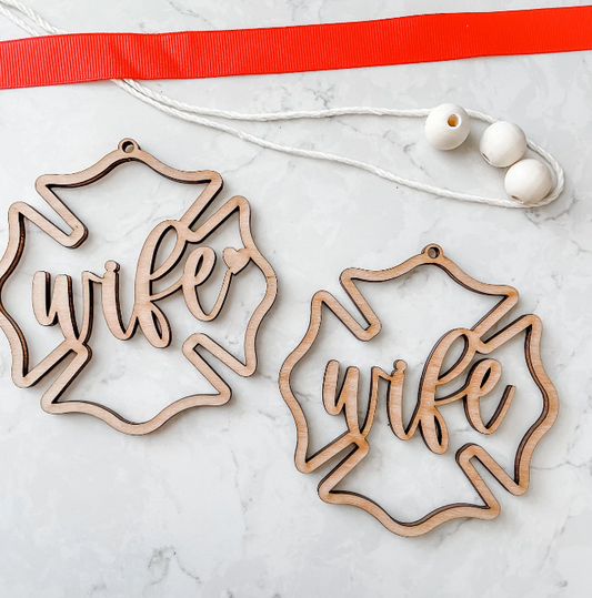 police/fire wife car charm