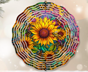 Sunflower wind spinner