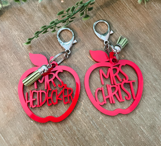 Teacher Apple Keychain