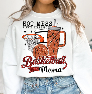 faux glitter hot mess always stressed basketball mama