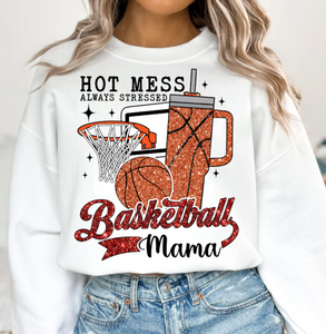 faux glitter hot mess always stressed basketball mama