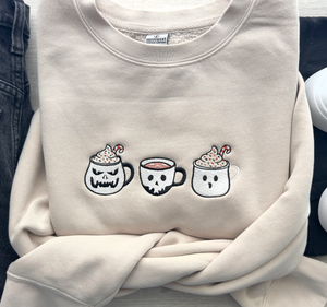 Fall latte embroidered sweatshirt