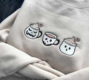 Fall latte embroidered sweatshirt