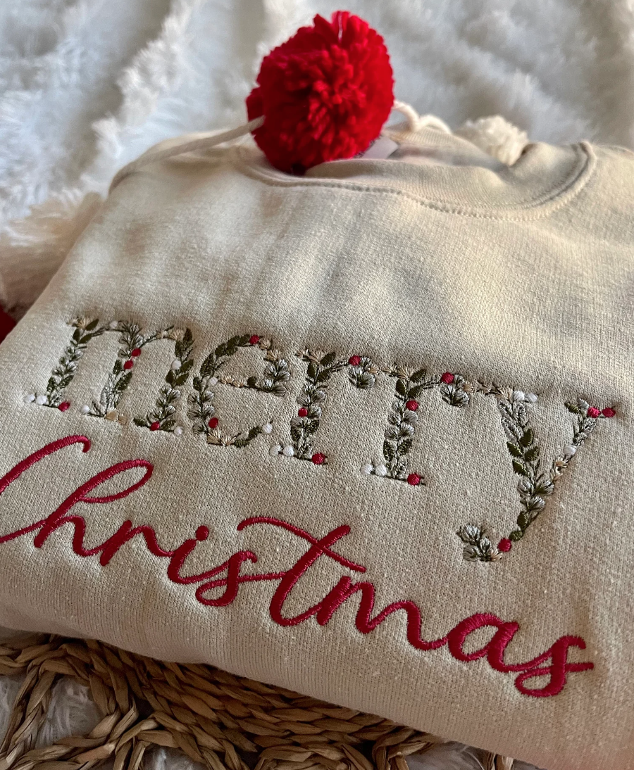 Merry Christmas embroidered sweatshirt