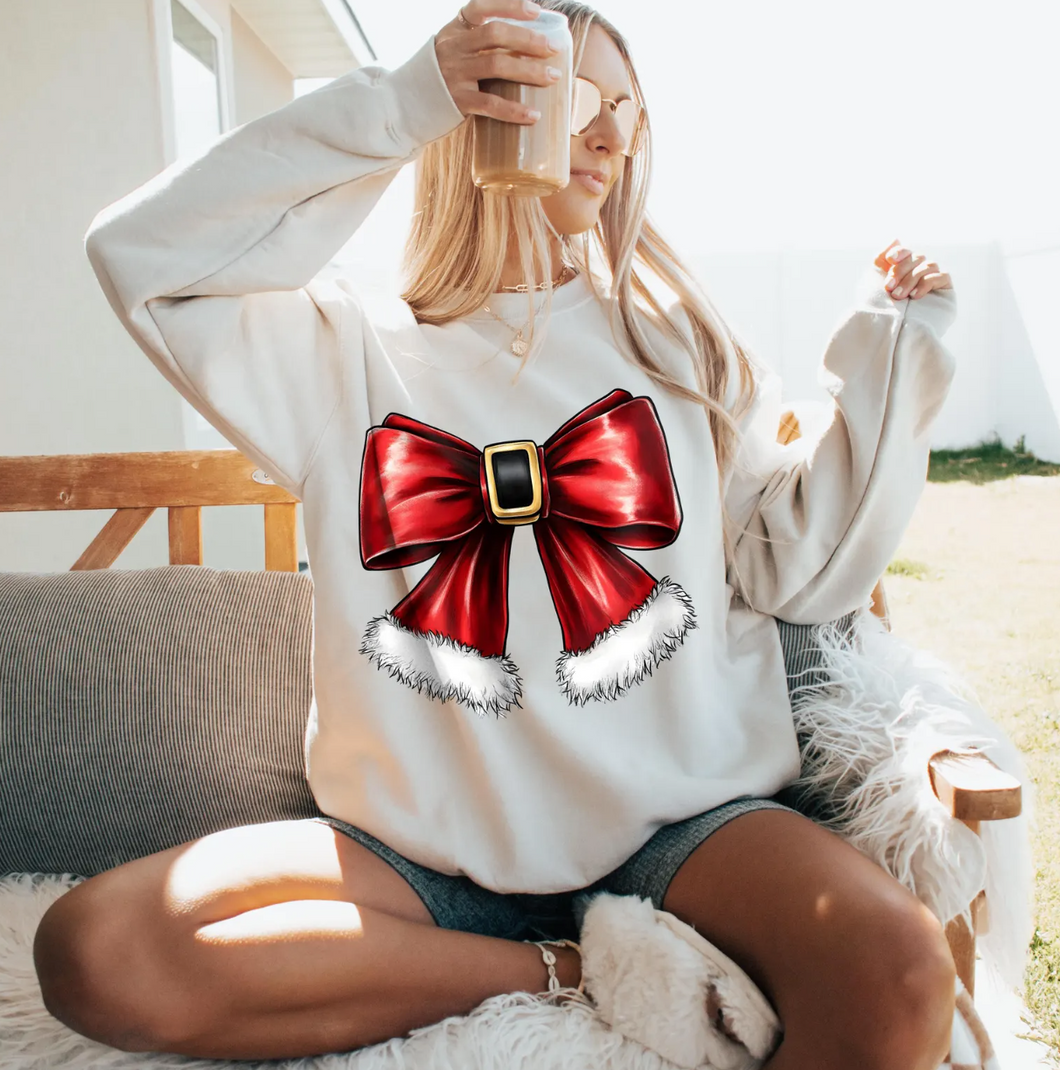 Coquette Christmas Santa Bow