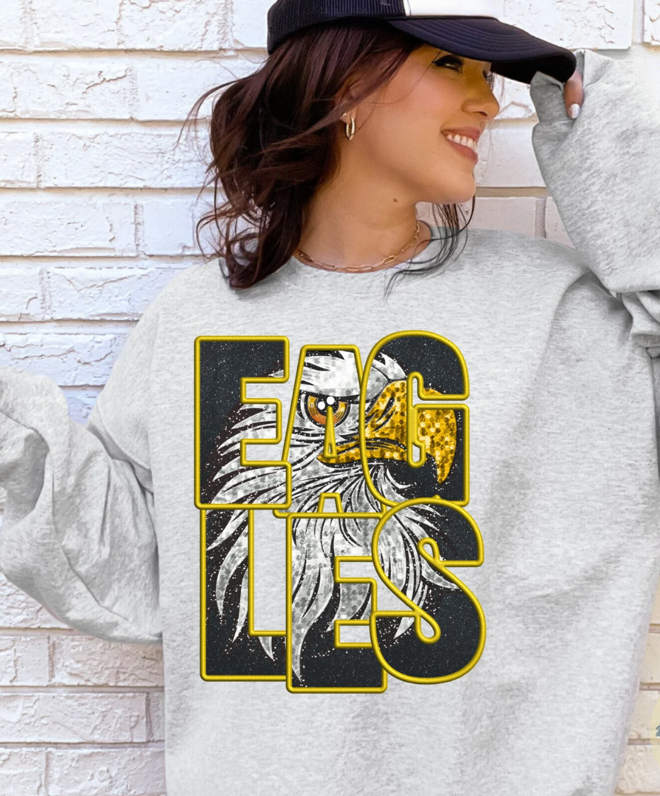 black & gold faux glitter Eagles