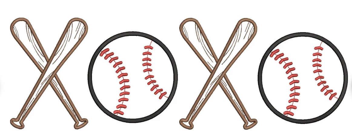 xoxo baseball embroidered sweatshirt