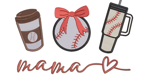 Coffee + Baseball + Tumbler embroidered sweatshirt