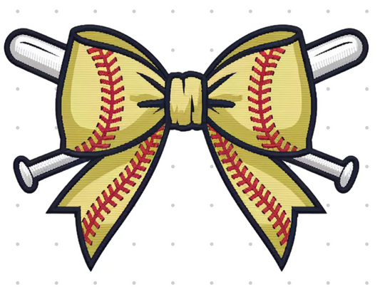 Softball bats with bows embroidered sweatshirt