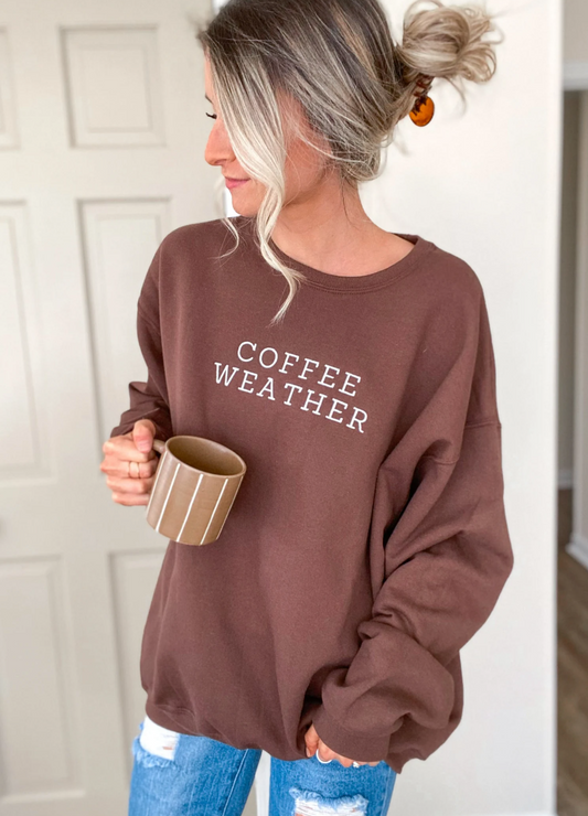 Coffee weather embroidered sweatshirt