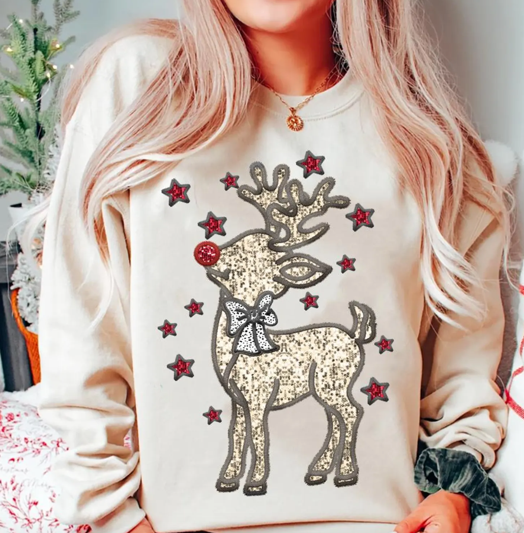faux glitter reindeer