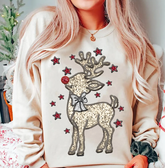 faux glitter reindeer