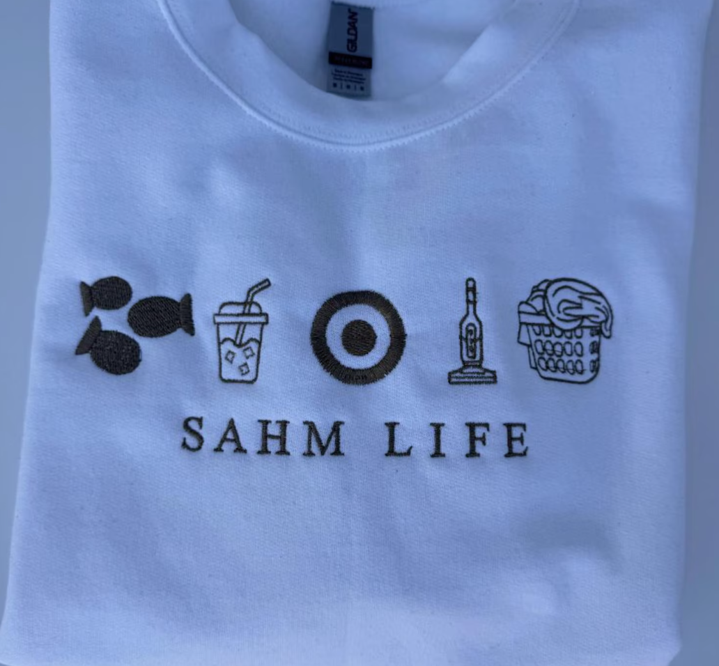 SAHM life embroidered sweatshirt