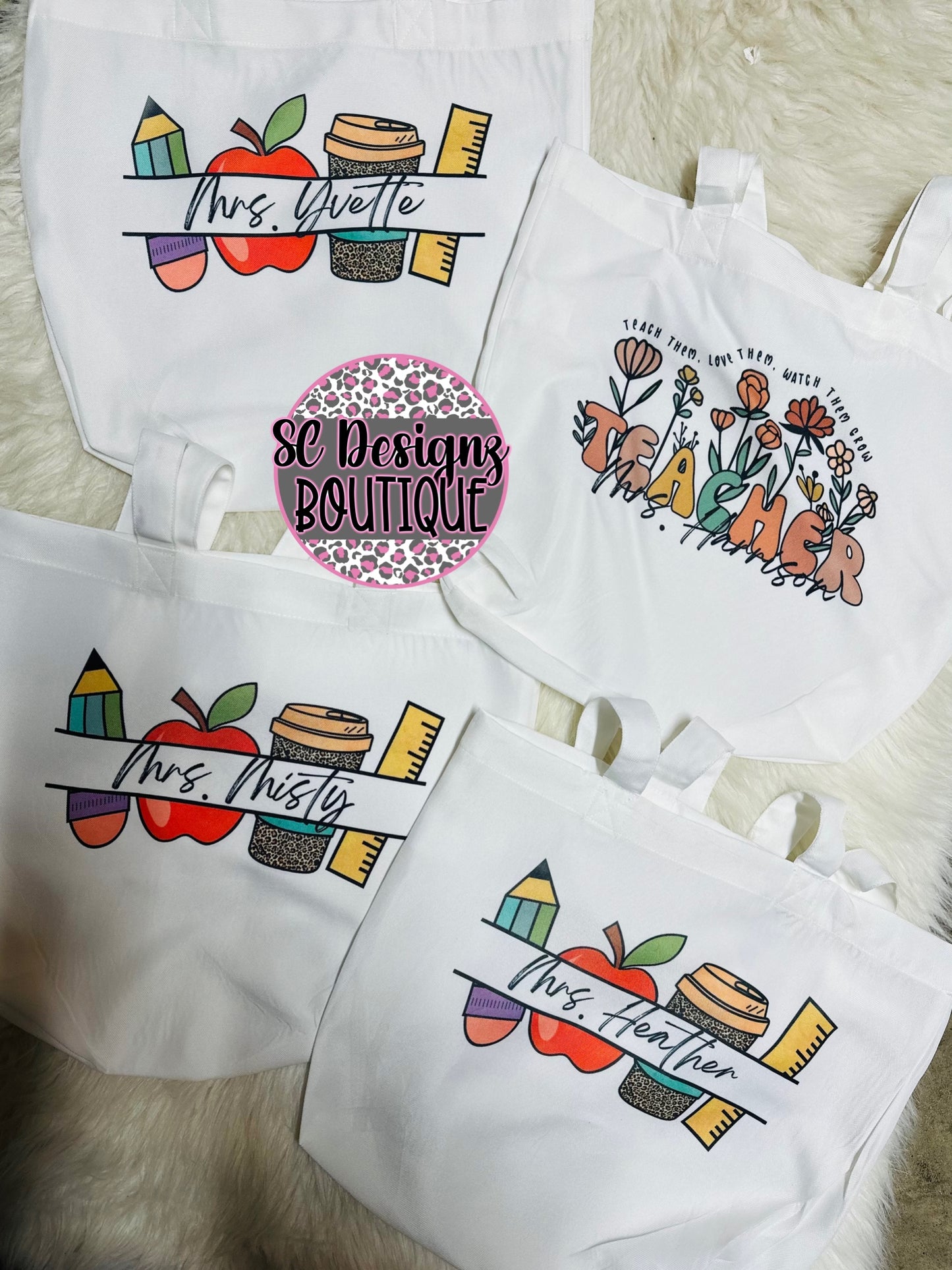 Teacher tote bags