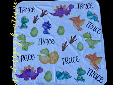 Baby blanket - dinos - personalized themes available