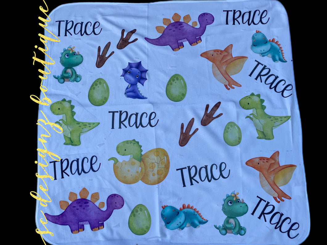 Baby blanket - dinos - personalized themes available