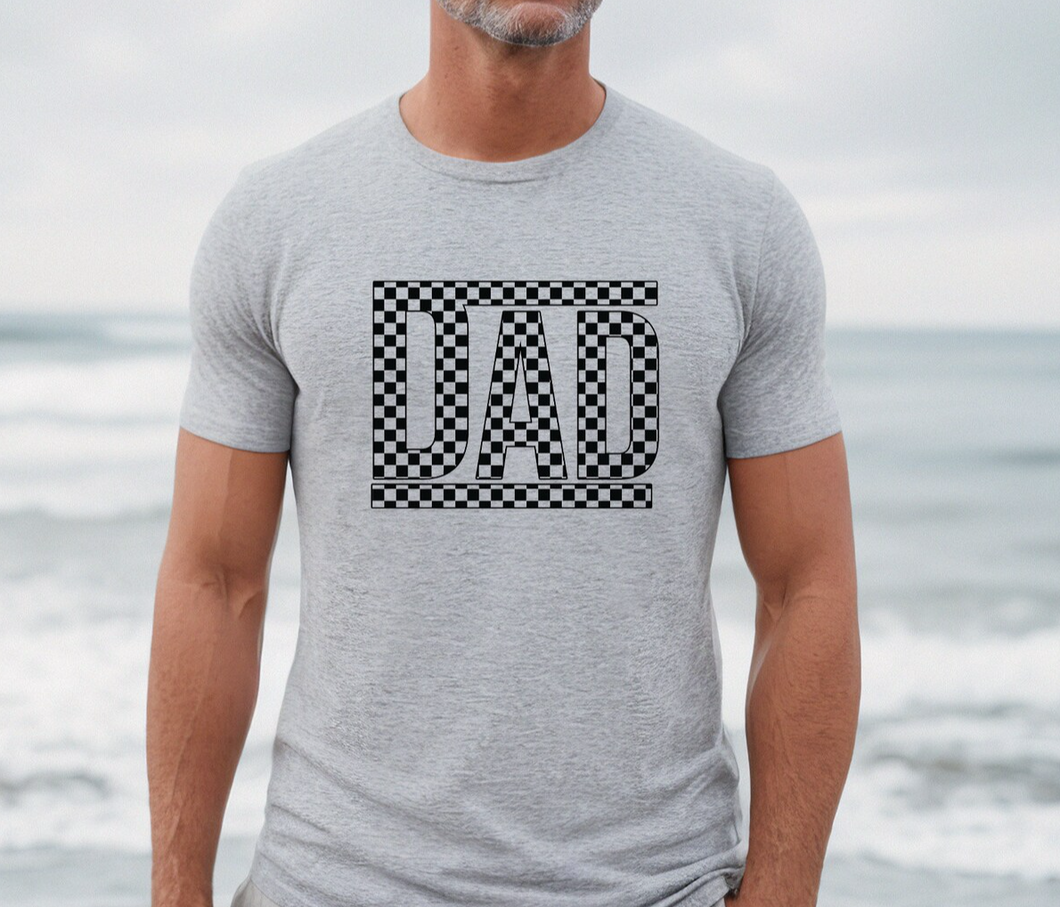 checkered dad tee