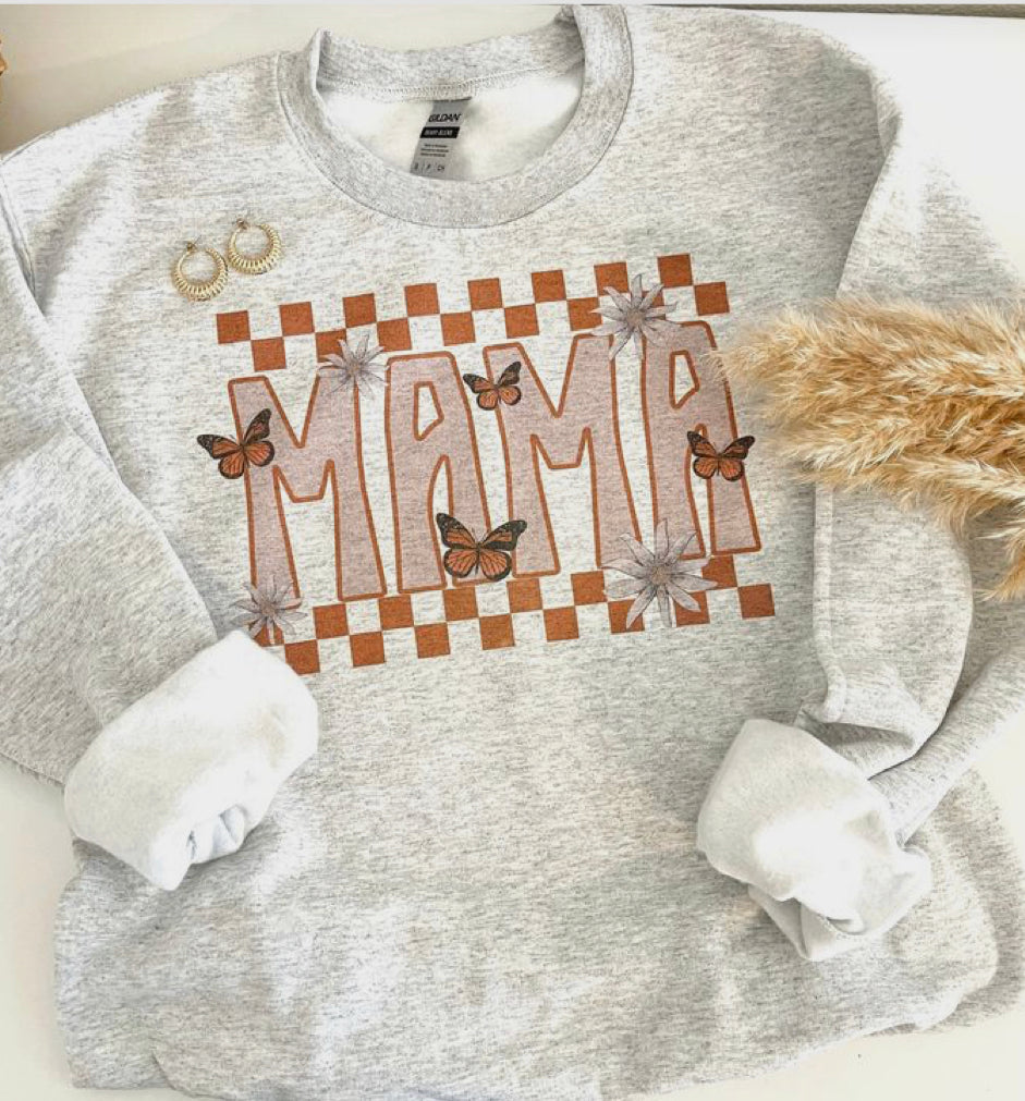 Retro mama butterfly sweatshirt