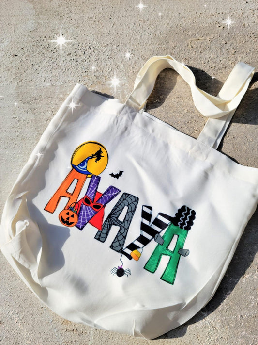 Personalized Halloween tote bag