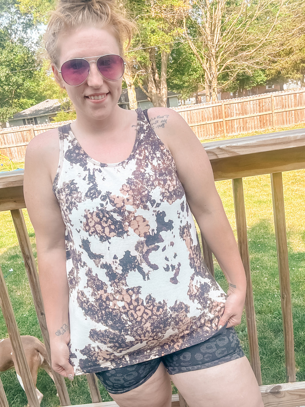 Leopard cowhide tank