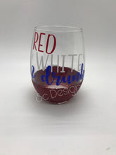 Load image into Gallery viewer, red white and drunk wine glass