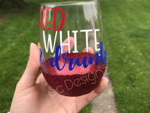 Load image into Gallery viewer, red white and drunk wine glass