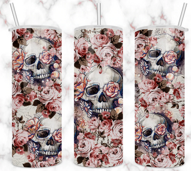 skull rose tumbler