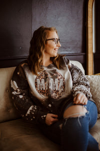 Grungy mama leopard sweatshirt