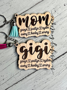 Mom , child(s) name keychain