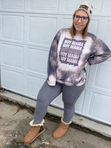 Camo Boy mama distressed sweater