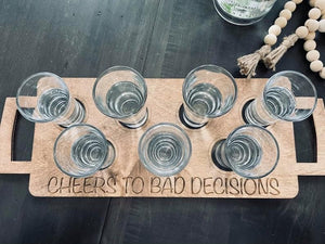 Cheers to bad decisions alcohol board