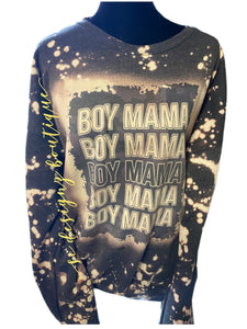 Camo Boy mama distressed sweater