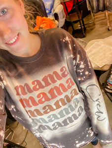 Mama  with child(s) name sleeve