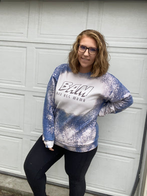 Bad ass mama distressed sweater