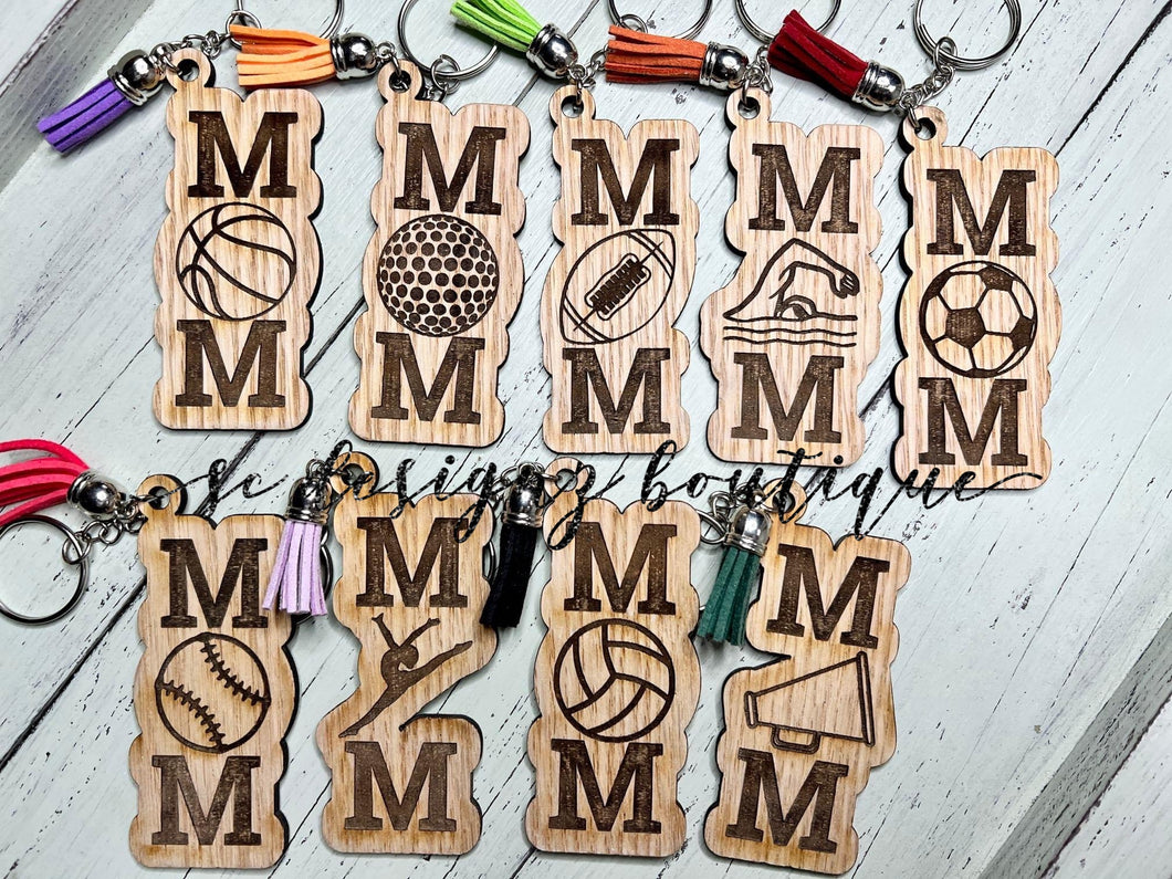 Sports mom keychain