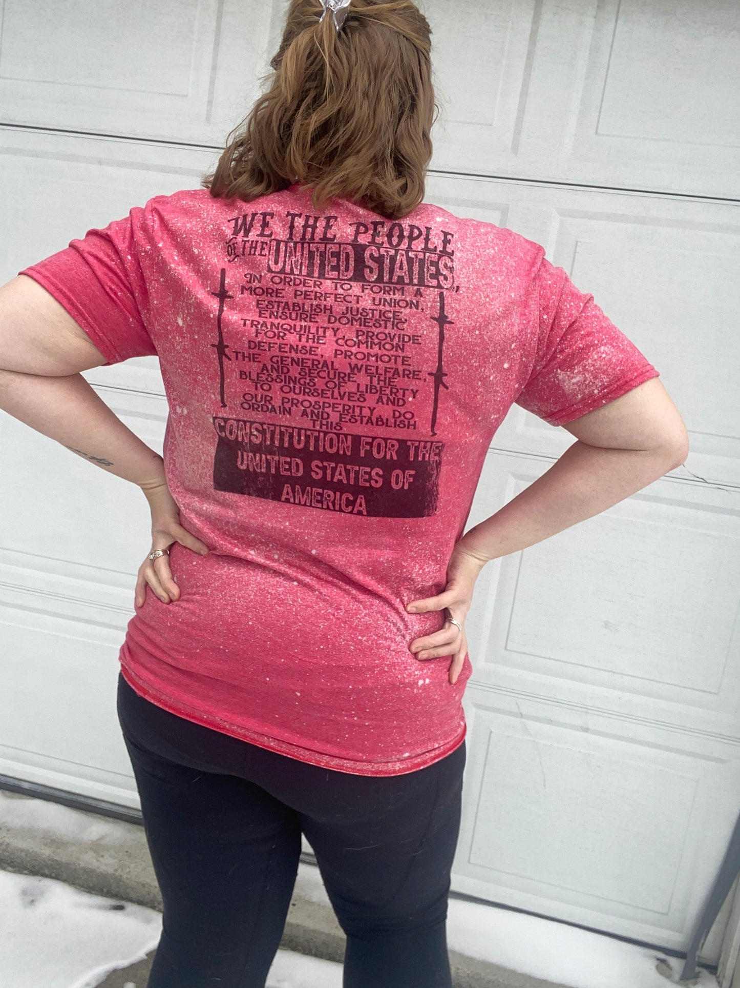 We the people distressed graphic tee