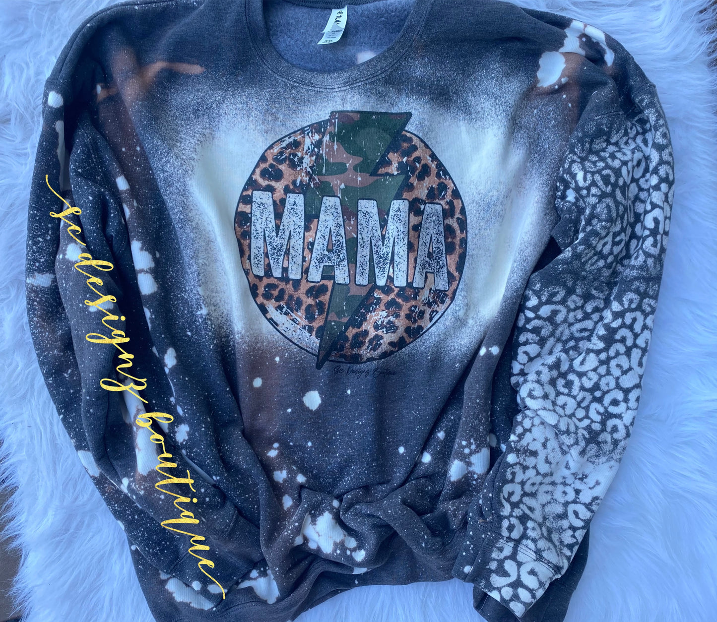 Grungy mama leopard sweatshirt