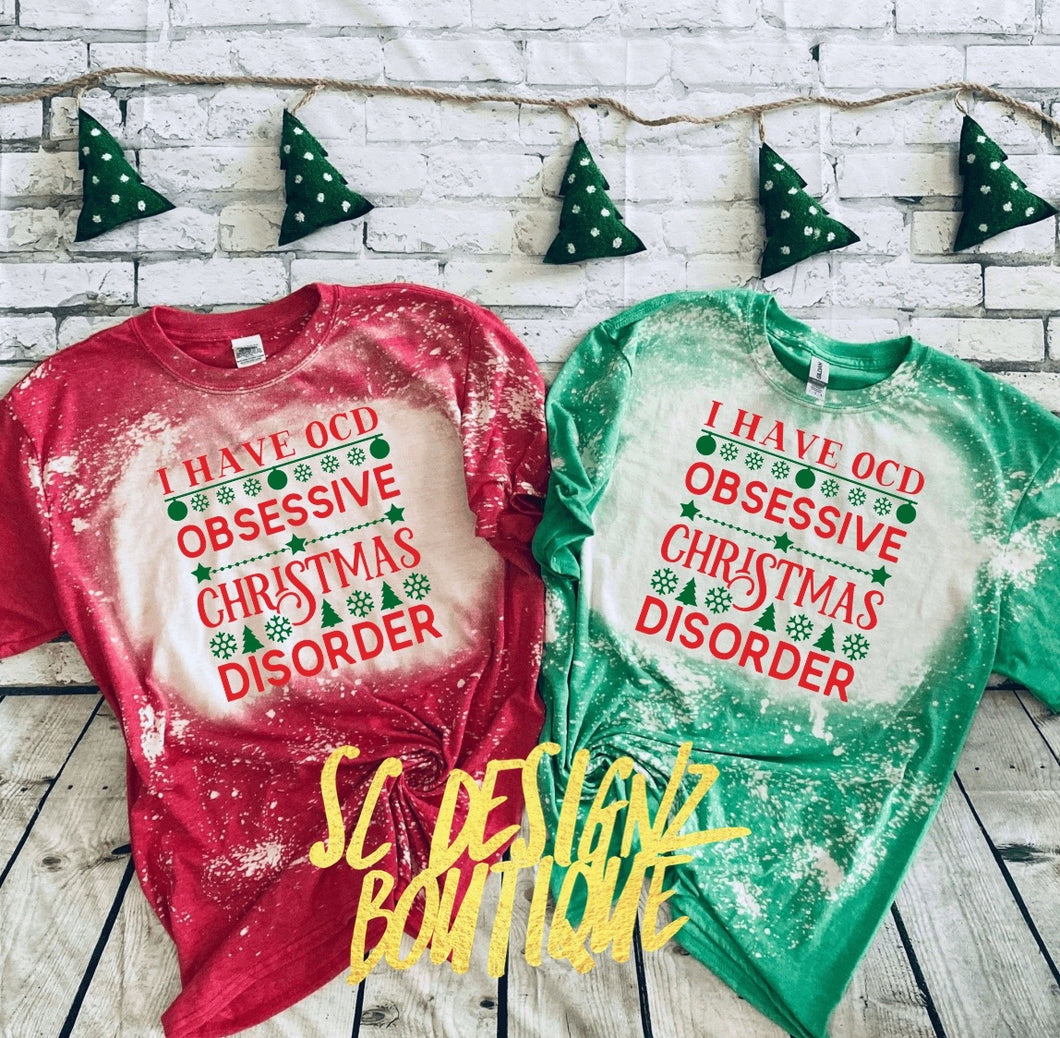 Obsessive Christmas disorder distressed graphic tee