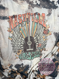 Nashville girls club cowhide vintage tee