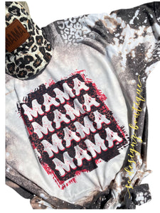 Leopard distressed mama tee